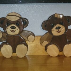 Handmade Wooden Bear Wall Decor